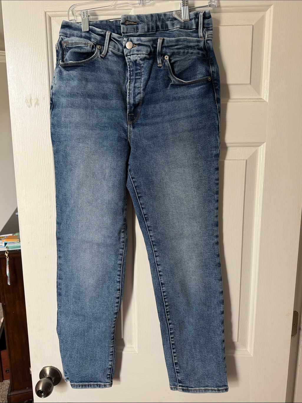 Good American High-Rise Mid Wash Blue Jeans